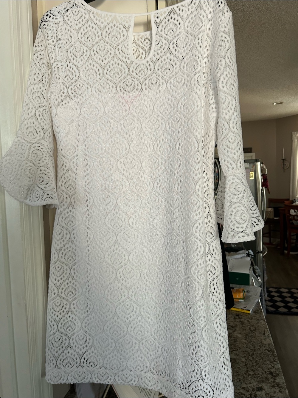 Lilly Pulitzer White Lace Long Sleeve Shift Dress